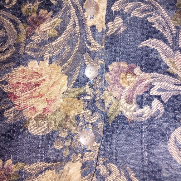Orvis Vintage Floral Tapestry Vest Size XL EUC Made In The USA P2P 23 In - Picture 4 of 7